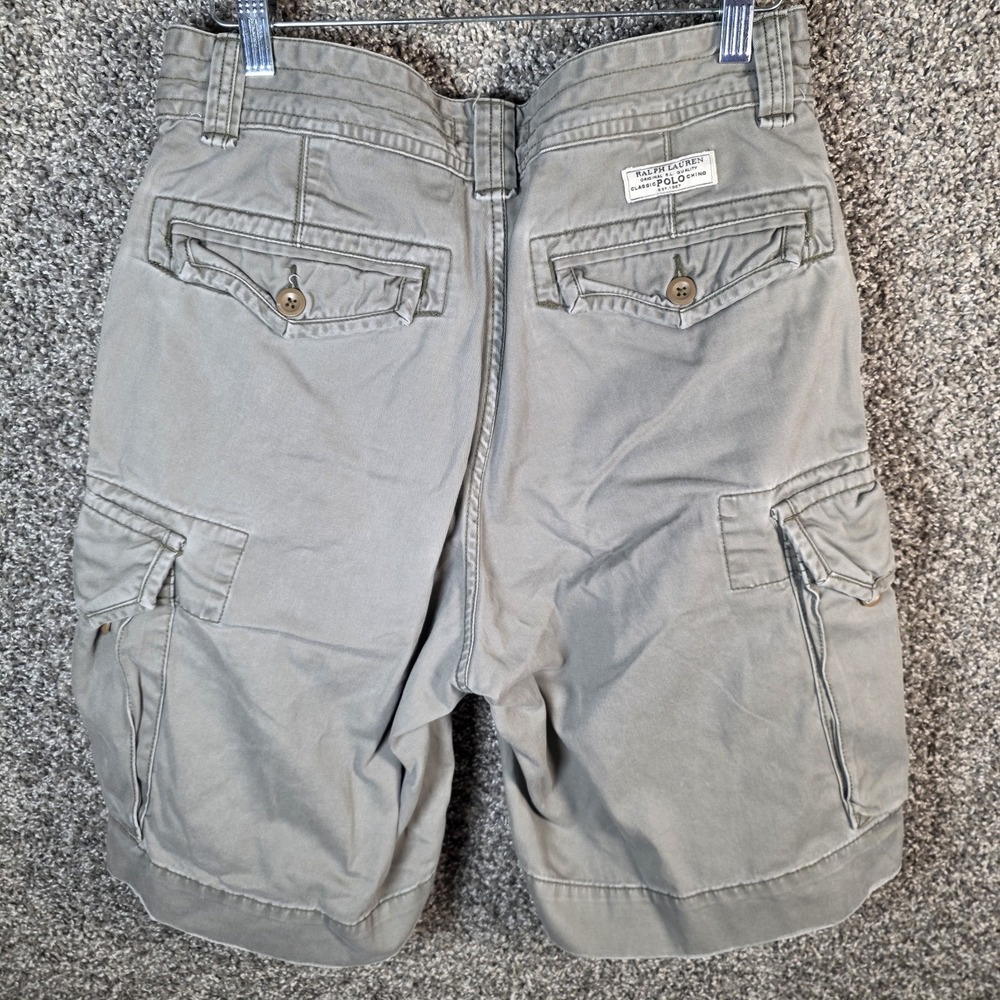 Polo Ralph Lauren Mount Gray Classic Chino Cargo Shorts Men's 32x10 Y2K